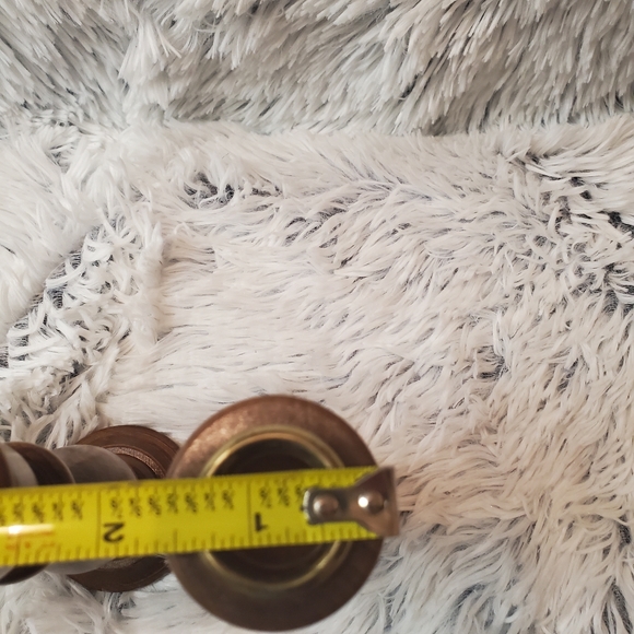 Vintage Wooden Candlestick Holders Set of 2 Brown - Picture 5 of 6